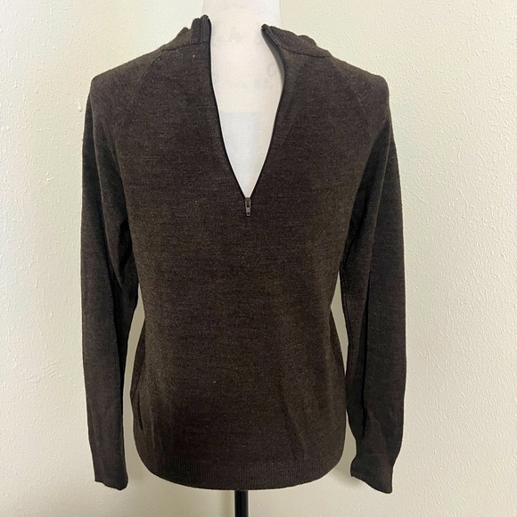 Mercer Street Studio Womens Sweater Small Chocolate Brown Zip Back Long Sleeve - Picture 4 of 11
